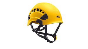 Vertex Vent Black, Yellow Safety Helmet with Chin Strap, Adjustable, Ventilated