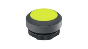 Pushbutton Actuator with Black Frontring Momentary Function Round Button Yellow IP65 RAFIX 22 FS+