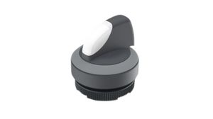 Selector Switch with Light Grey Frontring 2 Positions 60° Latching Function Short Lever Black IP65 RAFIX 22 FS+