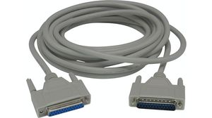 Serial Cable D-SUB 25-Pin Male - D-SUB 25-Pin Female 5m Grey