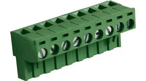 Pluggable Rising Clamp Terminal Block, Straight, 5.08mm Pitch, 9 Poles