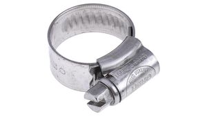 Hose Clamp, Stainless Steel, Grey, 22mm, Screw