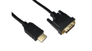 Video Cable, HDMI Plug - DVI-D 24 + 1-Pin Male, 1920 x 1200, 7m
