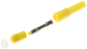 Banana Plug, Shrouded, Tin-Plated, 1kV, 10A, Yellow, Soldering, Pack of 5 pieces