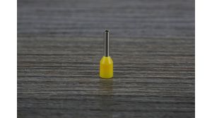 Bootlace Ferrule, 1mm², Yellow, 14.5mm, Pack of 100 pieces