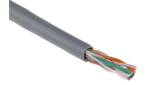 LAN-kabel PVC CAT5e 4x2x0.2mm² U/UTP Grå 305m