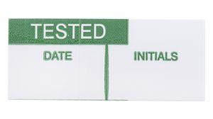 Sikkerhedsmærkat, Rektangulær, Green on White, Testskilt, 140stk.