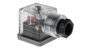 Valve Connector with Indicator Light, Socket, PG9, 24V, 10A, Contacts - 4