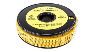 Slide-On Pre-Printed '1' Cable Marker 4mm Reel of 1000 pieces