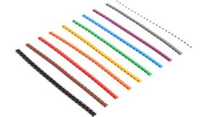 Clip-On Pre-Printed Cable Marker Kit, '0' ... '9' 2.3mm Pack of 250 pieces