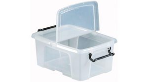 Container with Hinged Lid, Pack of 5, 295x400x170mm, Transparent