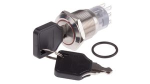 Key-Operated Switch 2CO 250 V 3-Pos 45° Latching Function