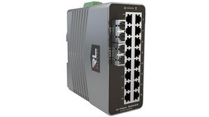 Industrial Ethernet Switch, Singlemode, 10km, RJ45 Ports 16, Fibre Ports 2SC, 1Gbps, Layer 2 Managed