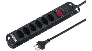 Outlet Strip VARIABL 6x CH Type J (T13) Socket - CH Type J (T12) Plug Black 3m
