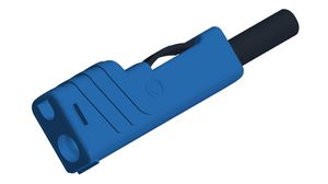Safety plug, Blue, Nickel-Plated, 30V, 30A