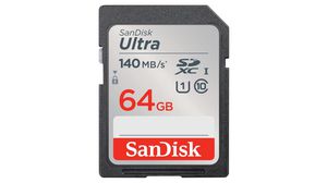 Karta pamięci, SD, 64GB, 140MB/s, Szary