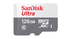 Karta pamięci, microSD, 128GB, 100MB/s, Szary / biały
