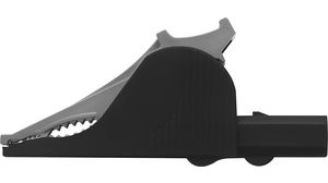 Safety crocodile clip, Black, 1kV, 36A