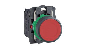 Push-Button, Complete Momentary Function 1NC Flush Mount Black / Red
