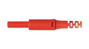 Safety Coupler ø4mm, Red, 32A, Soldering, Nickel-Plated