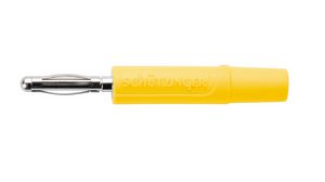 Banana Plug, 2mm, Nickel-Plated, 10A, Polyamide 6.6, Soldering, Yellow