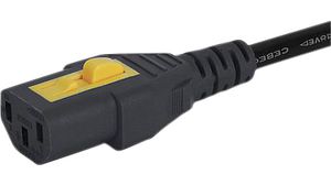 AC-Netzkabel, UK-Stecker Typ G (BS1363) - IEC 60320 C13, 2m, Schwarz