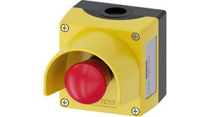 Emergency Stop Switch Assembly, 2NC, Red / Yellow, 10 A, 500 V, Screw Terminal