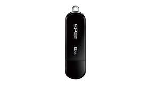 USB Stick, LuxMini, 64GB, USB 2.0, Black / Silver