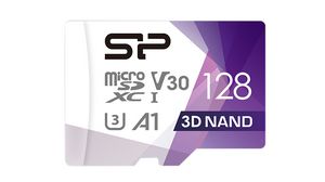 Memory Card, microSD, 128GB, 100MB/s, 80MB/s, Purple / White