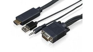 Cable for Sony Displays, HDMI 1.2a - 3.5 mm Stecker / USB-A / VGA