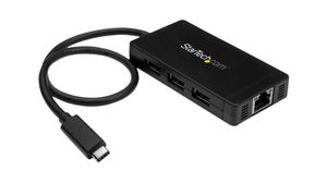 USB-Hub, USB-C-Stecker, 3.0, USB Ports 3, USB-A-Buchse / RJ45-Buchse