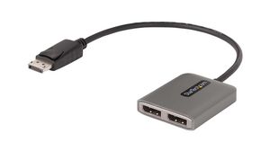 Multi-Port Adapter, DisplayPort Plug / Micro USB-B Socket - DisplayPort Socket, Silver