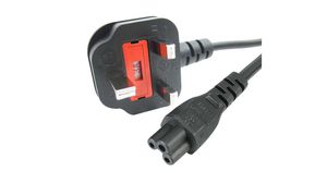IEC Device Cable UK Type G (BS1363) Plug - IEC 60320 C5 2m Black