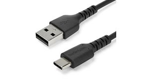 Kabel, USB A-Stecker - USB C-Stecker, 2m, USB 2.0, Schwarz