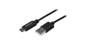 Kabel, USB A-Stecker - USB C-Stecker, 500mm, USB 2.0, Schwarz