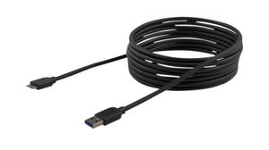 Cable, Wtyk USB A - Wtyk USB Micro-B, 3m, USB 3.0, Czarny