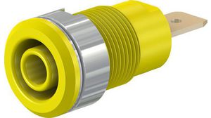 Safety Socket ø4mm Yellow 32A 1kV Gold-Plated