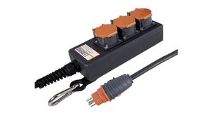Outlet Strip PROFESSIONAL 3x CH Type J (T15) Socket - CH Type J (T15) Plug Black / Orange 3m