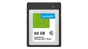 Industrial Memory Card, CFexpress (CFX), 60GB, 309MB/s, 142MB/s, Grey