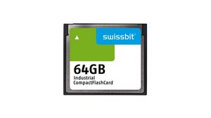 Industrial Memory Card, CompactFlash (CF), 64GB, 115MB/s, 57MB/s, Grey