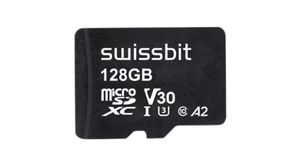 Industrial Memory Card, microSD, 128GB, 97MB/s, 33MB/s, Black