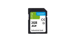 Industrial Memory Card, SD, 2GB, 35MB/s, 21MB/s, Black