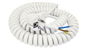 Spiral Cable, 3x 0.75mm², White, 750mm ... 3m