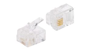 Modular Plug, RJ11, 4 Positions, 4 Contacts, Shielded