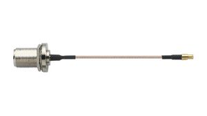 RF Cable Assembly, N Female Straight - SMA Male Straight, 100mm, Transparent