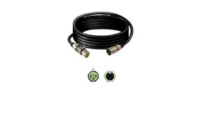 Audio Cable, Mono, XLR 3-Pin Socket - XLR 3-Pin Plug, 3m