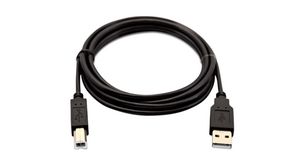 Cable, USB-A Plug - USB-B Plug, 2m, USB 2.0, Black