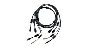 KVM-kabel, USB / HDMI / Lyd, 3m