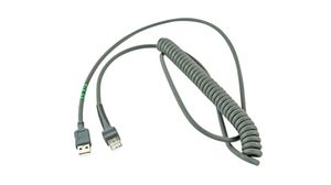 Kabel USB A, spirálový, 4.5 m, LI2208 / DS4208 / DS4608