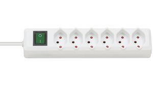 Outlet Strip Swiss-Line 6x CH Type J (T13) Socket - CH Type J (T12) Plug White 1.5m